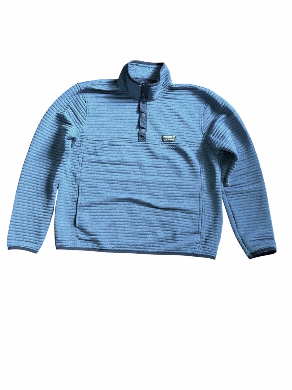 L.L. Bean Light Blue Men's Quarter-Snap Pullover Sweater